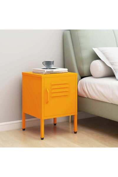 Concept Κομοδίνο, μουσταρδί κίτρινο, ατσάλι 35x35x51 cm