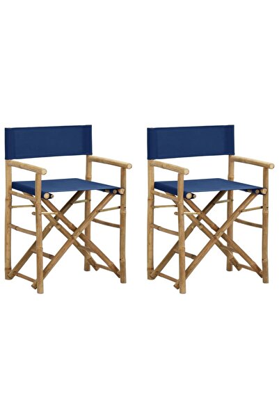 Concept Πτυσσόμενες καρέκλες σκηνοθέτη, 2 τεμ., μπλε, Μπαμπού & ύφασμα