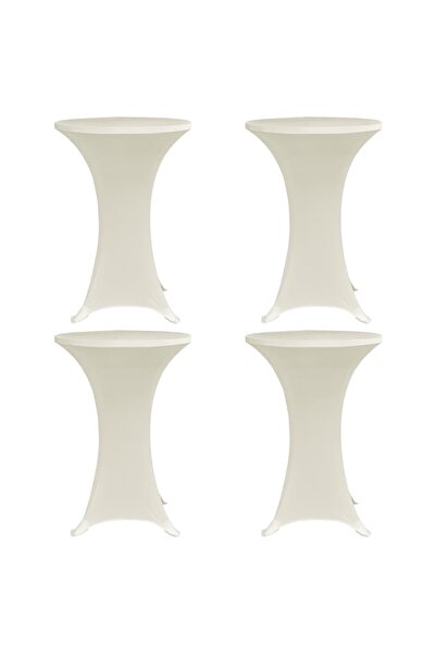 Concept Table cover with legs, 4 pcs., cream, Ø80 cm Stretchy