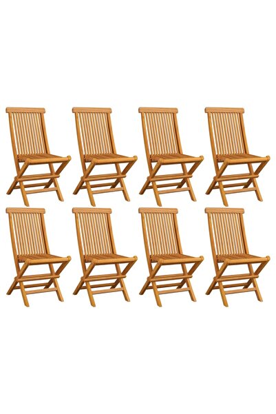 Concept Πτυσσόμενες καρέκλες κήπου, 8 τεμ., από μασίφ ξύλο τικ