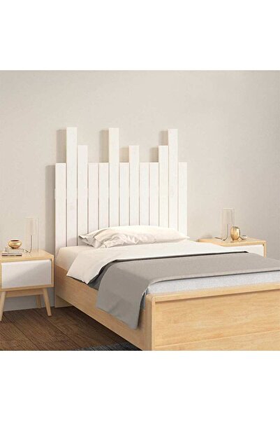 Concept Tăblie de pat pentru perete, alb, 82,5x3x80 cm, lemn masiv pin