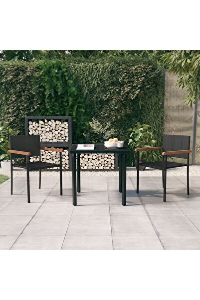 Concept Set mobilier de grădină, 3 piese, negru