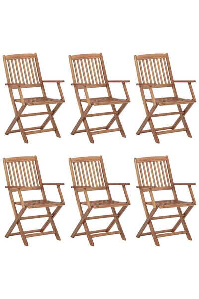 Concept Πτυσσόμενες καρέκλες κήπου, 6 τεμ., από μασίφ ξύλο ακακίας