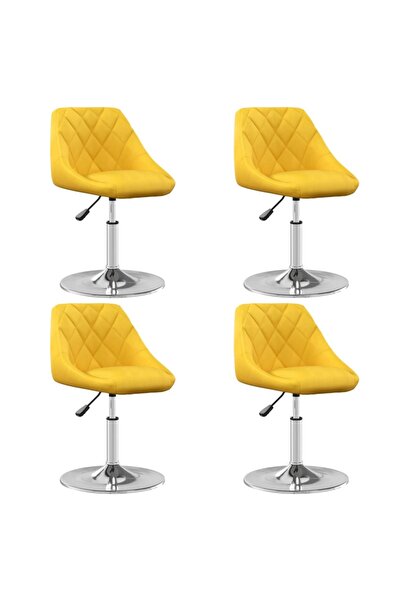 Concept Scaune de bucătărie pivotante, 4 buc., galben muștar, catifea