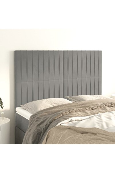 Concept Tăblii de pat, 4 buc, gri deschis, 72x5x78/88 cm, catifea