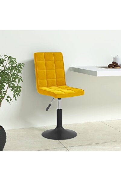 Concept Scaune de bucătărie pivotante, 4 buc., galben muștar, catifea
