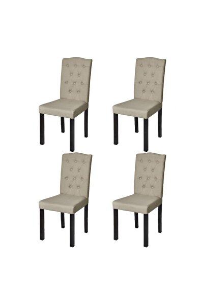 Concept Καρέκλες κουζίνας, 4 τεμ., καφέ, ύφασμα