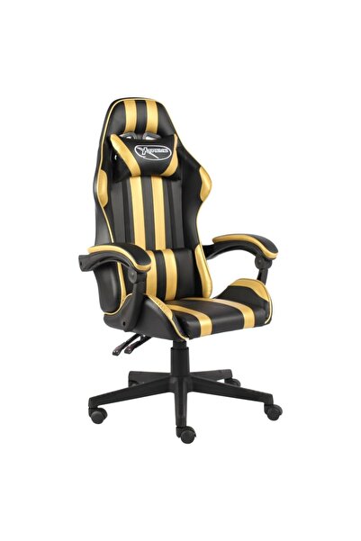 Concept Scaun de racing, negru și auriu, piele ecologică