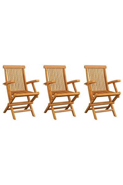 Concept Καρέκλες κήπου, 3 τεμ., από μασίφ ξύλο τικ