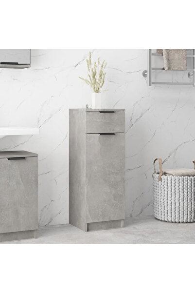 Concept Dulap de baie, gri beton, 32x34x90 cm, lemn compozit