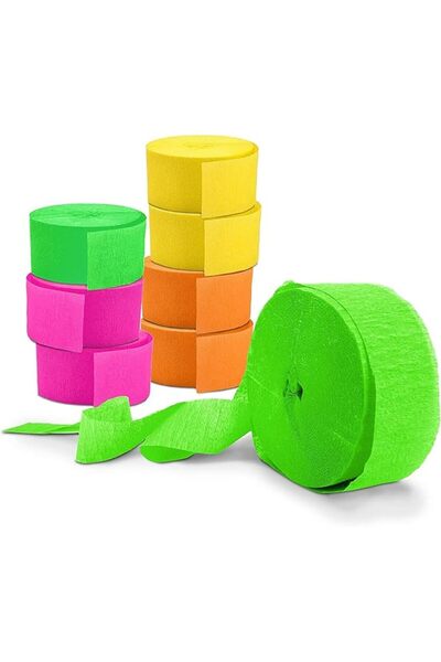 Arabest Black Light Streamers, 8 Pack Fluorescent Rolls, UV Reactive Neon Cre...