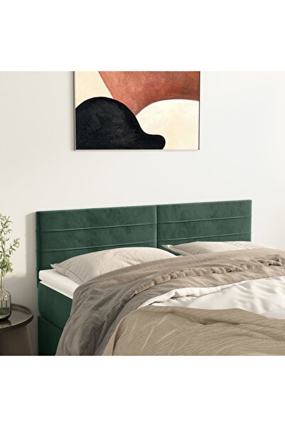 Concept Κομοδίνα, 2 τεμ., σκούρο πράσινο, 72x5x78/88 cm, Βελούδο