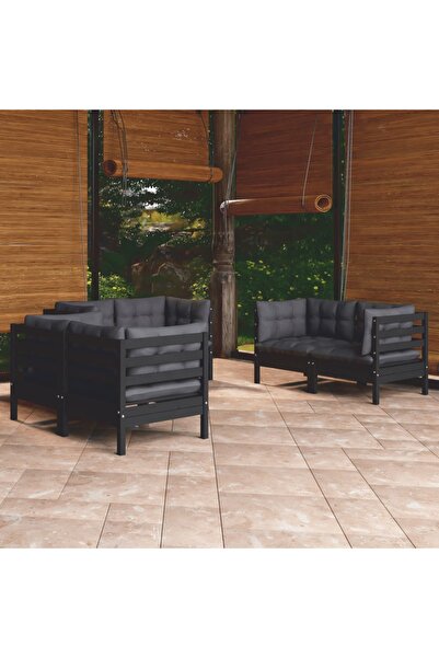 Concept Σετ επίπλων κήπου με μαξιλάρια, 6 τεμάχια, από μασίφ ξύλο πεύκου