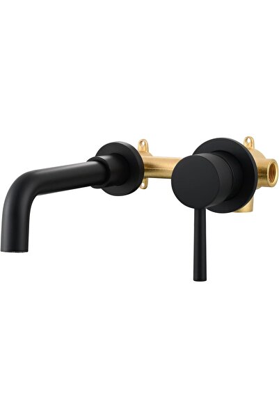 OEM Bateria umywalkowa ścienna czarna jednouchwytowa mosiężna