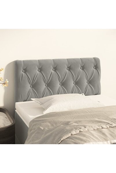 Concept Tăblie de pat, gri deschis, 80x7x78/88 cm, catifea