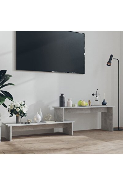 Concept Έπιπλο τηλεόρασης, γκρι σκυροδέματος, 180x30x43 cm, μοριοσανίδα