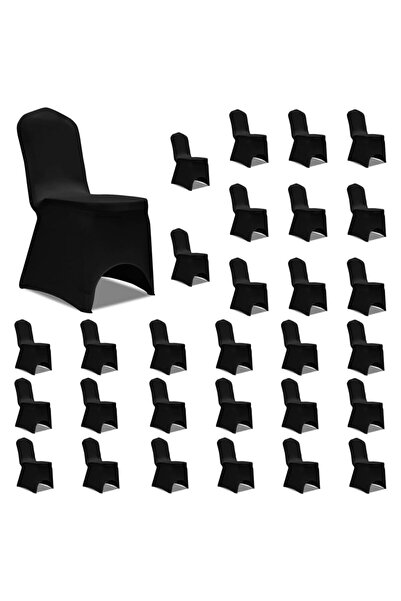 Concept Ελαστικά καλύμματα καρέκλας, 30 τεμάχια, μαύρα