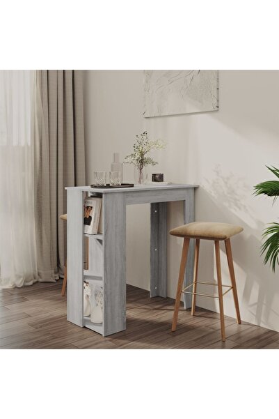 Concept Τραπέζι μπαρ με ράφι, γκρι δρυς Sonoma, 102x50x103,5 cm, μοριοσανίδα