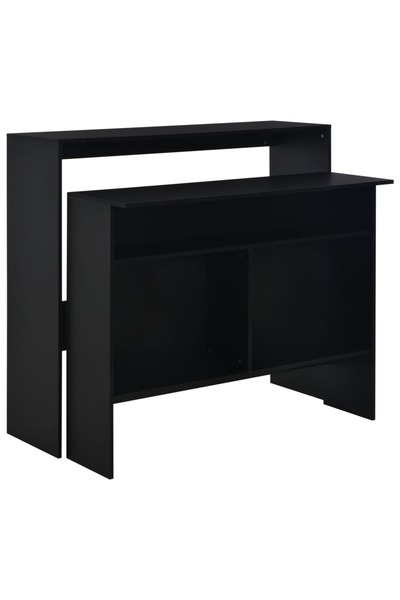 Concept Τραπέζι μπαρ με 2 επιφάνειες, μαύρο, 130x40x120 εκ.