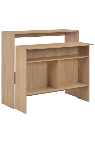 Concept Τραπέζι μπαρ με 2 επιφάνειες, δρυς, 130x40x120 εκ.