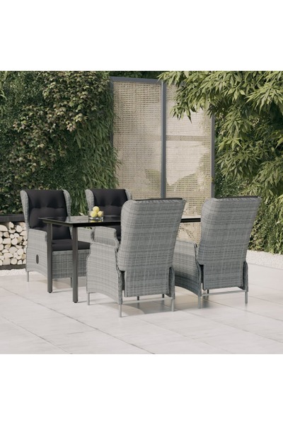 Concept Σετ επίπλων κήπου, 5 τεμάχια, ανοιχτό γκρι, πολυεστέρας