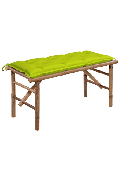 Concept Πτυσσόμενο παγκάκι κήπου με Μαξιλάρι, 118 εκ., από Μπαμπού
