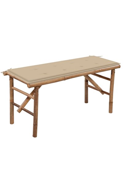 Concept Πτυσσόμενο παγκάκι κήπου με Μαξιλάρι, 118 εκ., από Μπαμπού