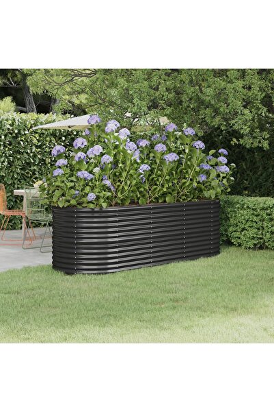 Concept Jardinieră antracit 224x80x68 cm oțel vopsit electrostatic