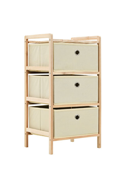 Concept Dulap depozitare, 3 coșuri textile nețesute, lemn de cedru, bej