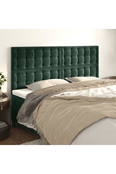 Concept Tăblii de pat, 4 buc, verde închis, 80x5x78/88 cm, catifea