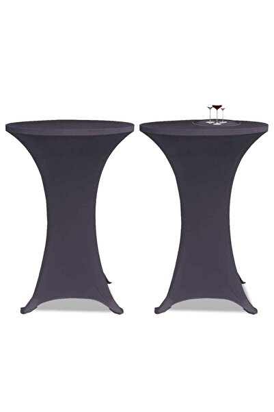 Concept Ελαστικό τραπεζομάντιλο, 2 τεμ., ανθρακί, 80 cm