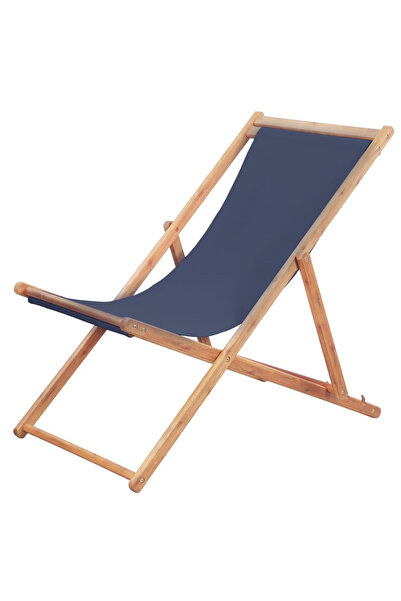 Concept Πτυσσόμενη καρέκλα θαλάσσης, μπλε, ύφασμα και ξύλινος σκελετός