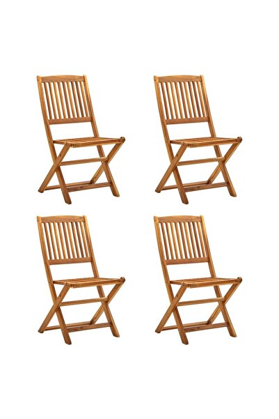 Concept Πτυσσόμενες καρέκλες εξωτερικού χώρου, 4 τεμ., από μασίφ ξύλο ακακίας