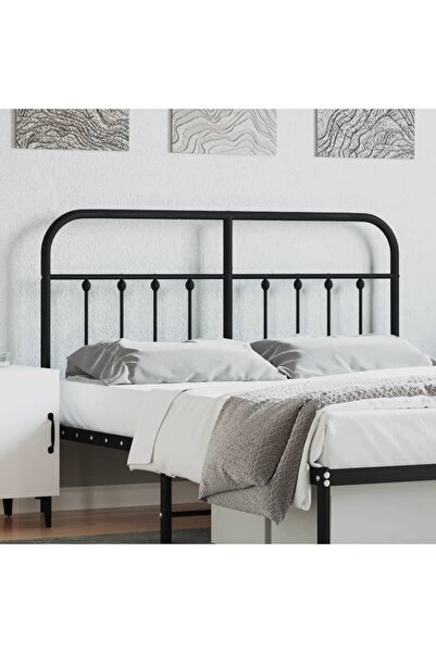 Concept Tăblie de pat metalică, negru, 140 cm