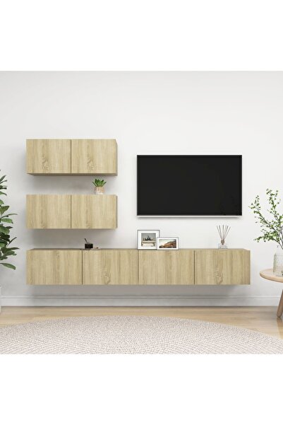 Concept Σετ ντουλαπιών τηλεόρασης, 4 τεμάχια, δρυς sonoma, μοριοσανίδα