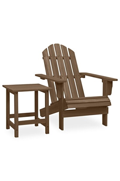 Concept Καρέκλα κήπου Adirondack με τραπέζι, καφέ, μασίφ ξύλο ελάτης