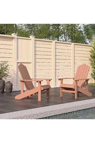 Concept Adirondack garden chairs, 2 pcs., brown, HDPE