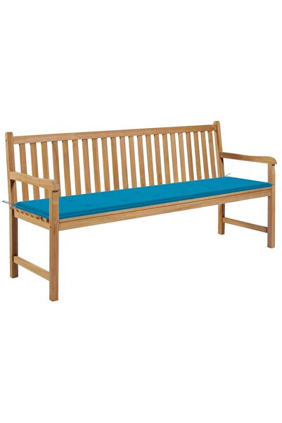 Concept Παγκάκι κήπου, με μπλε Μαξιλάρι , 175 cm, από μασίφ ξύλο τικ