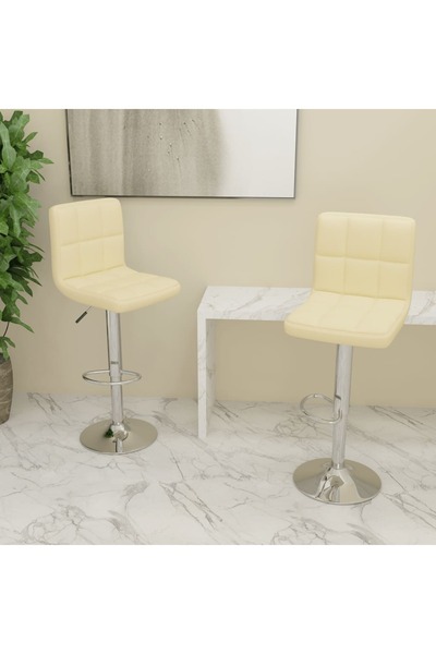 Concept Σκαμπό μπαρ, 2 τεμ., κρεμ, ύφασμα