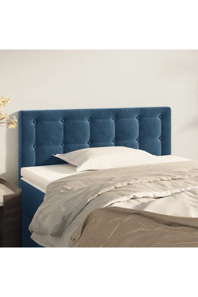 Concept Tăblie de pat, albastru închis, 90x5x78/88 cm, catifea