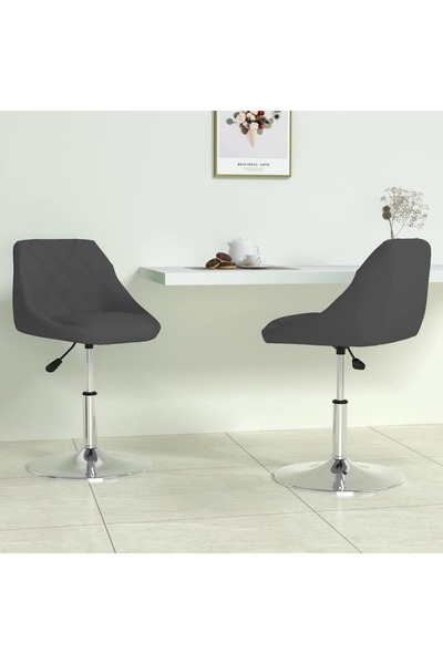 Concept Περιστρεφόμενες καρέκλες κουζίνας, 2 τεμ., μαύρες, Βελούδο