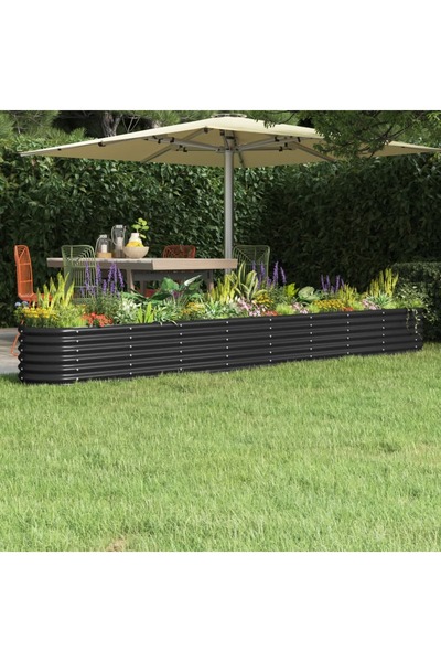 Concept Γλάστρα ανθρακί 332x40x36 cm ηλεκτροστατικά βαμμένη από ατσάλι