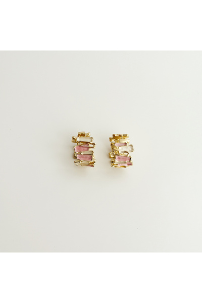 Boise Atelier Elyqe Pink Steel Earring | Çelik Küpe