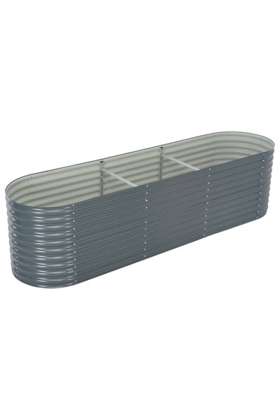 Concept Υπερυψωμένο παρτέρι κήπου, γκρι, γαλβανισμένο ατσάλι 320 x 80 x 81 cm