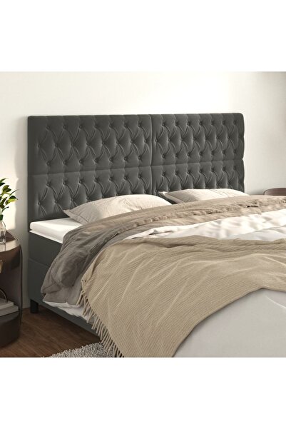 Concept Tăblii de pat, 4 buc, gri închis, 100x7x78/88 cm, catifea