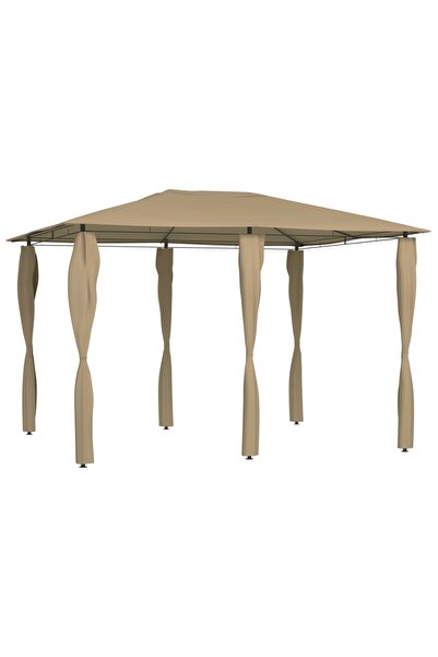Concept Pavilion cu huse pentru stâlpi, gri taupe, 3x4x2,6 m, 160 g/m²