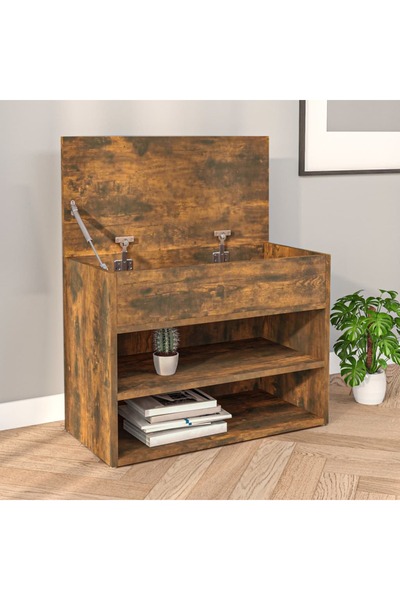 Concept Παγκάκι παπουτσιών καπνιστή δρυς 60x30x45 εκ. επεξεργασμένο ξύλο