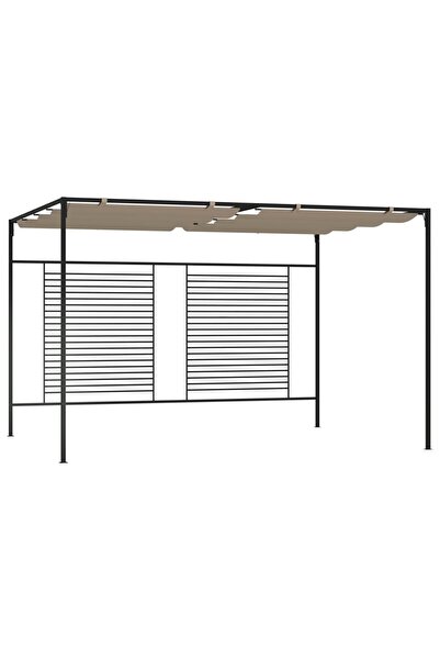 Concept Pavilion grădină, acoperiș retractabil gri taupe 3x4x2,3 m 180 g/m²