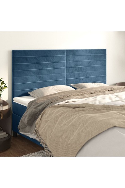 Concept Tăblii de pat, 4 buc, albastru închis, 100x5x78/88 cm, catifea