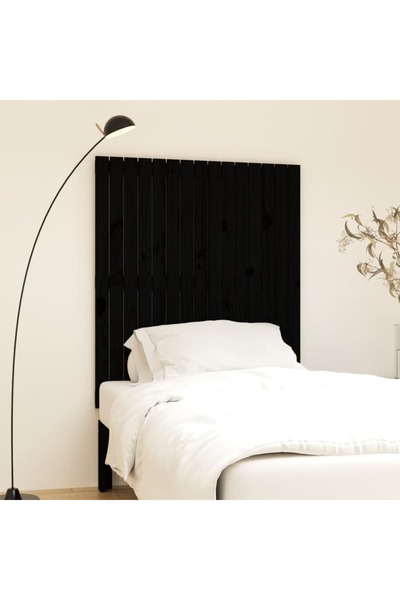 Concept Tăblie de pat pentru perete, negru 95,5x3x110 cm lemn masiv pin
